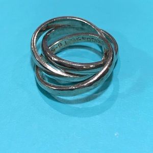 .925 Sterling silver Vintage Triple Intertwined Rolling Ring made in Mexico